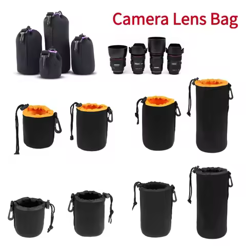 Camera Lens Pouch Bag Soft Neoprene Waterproof DSLR Camera Lens Protective Bag For Canon Sony Most D