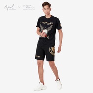 ED HARDY MEN’S SHORT PANTS BLACK TIGER FOIL PRINT