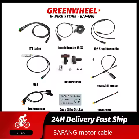 BAFANG Motor Cable Brake Sensor Gear Shift Sensor 1T4 1T2 Cable USB Programming speed sensor Thumb T