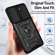 For Oppo A5 A9 2020 A3S A5S A7 A12 A16 A52 A92 Shockproof Phone Case Armor Ring Casing Bracket Stent