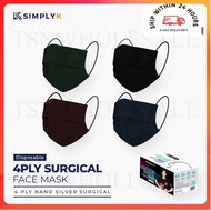 Simply K - 4 Ply NanoSilver Black-Series Surgical Face Mask (50 Pcs)