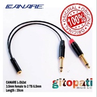 CANARE L-2B2AT jack 3.5 female to 2 TS 6.5mm 30cm