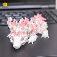 CREAMCANVAS​ 3D Printed Dragon, Simulated Eye Sakura Dragon 3D Printed Diceratops Dragon, Laser Pose