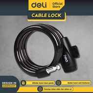 Deli Cable Lock / Gembok Sepeda dengan Kunci Anti Maling DL508001