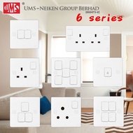 ums 6 6series Switch & socket outlet (13a 1g1w 2g1w 3g1w 4g1w 20A w/h 15a Tel TV astro)(SIRIM Approv