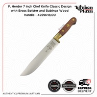 F. Herder 7 inch Chef/Kitchen/Meat Knife Classic Design with Brass Bolster and Bubinga Wood Handle - 4259R18,00