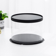 6 inch / 22*22cm Black Round Cake Box Transparent Gift Flower Cake Decoration Box FREE Ribbon