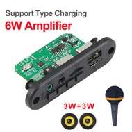 3.7V-5V Bluetooth 5.0 MP3 Decoder Board 6W Amplifier MP3 Player Support Call Recording 3.5mm USB TF FM for Module Car Speaker