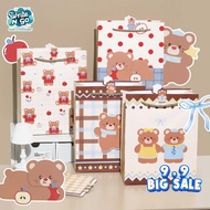 [1 PCS] Bear Motif Paper Bag 24.5 X 19.5 X 9.5 CM For Birthday Gift Bag Bag Shop Hampers Premium - K