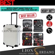 BEST 187PCS CRAFT HAND TOOLS IN ALUMINIUM TROLLEY CASE TOOL BOX SET