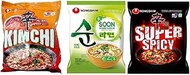 Nongshim Red Super Spicy ,Veggie Noodles &amp; Kimchi Instant Noodles 120gm*3Pack (Pack of 3) (Imported)