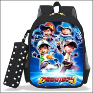 School Backpacks For Boys Kindergarten And Elementary School BOBOIBOY Galaxy Characters 2in1 Bonus Pencil Case Premium Quality
