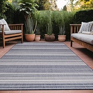 Luul Home Stripe Outdoor Rug 6x9 Washable Outside Carpet for Indoor Patio Porch Waterproof Easy Clea