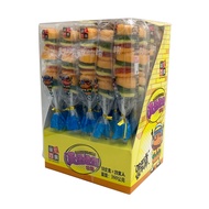 Malaysia Burger Shape Q-Bomb Gummy Candy 20pcs A Box String Lollipop 360g