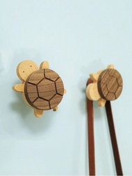 1個木製牆掛衣鉤,衣架,創意動物抽屜拉手,兒童房間無需鑽孔