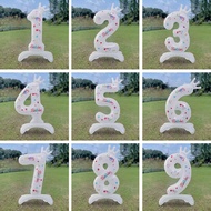 106.6cm White Standing Crown Number Balloon, Printed Aluminum Film Birthday Balloon