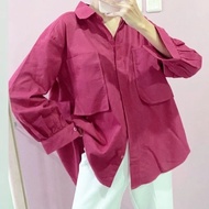 KEMEJA ALIZA - AREUM KOREAN OVERSIZE XXL SHIRT LONG SHIRT XXL WOMEN'S BLOUSE TOP