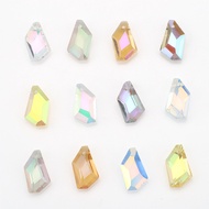 ZhuBI Cross-border Best-selling 9*17MM orthorhombic geometric crystal glass iride-colored pendant br