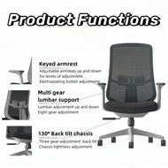 Classic Office Chair GOC01 Black Nylon Feet Adjustable Height Ergonomic Stylish Comfortable Modern Durable