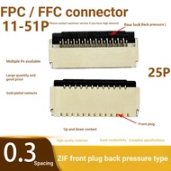 FPC/FFC Connector 0.3mm Pitch Flip Cover Rear Lock Horizontal Patch Up Down Contact 11P-51P FFC Flex