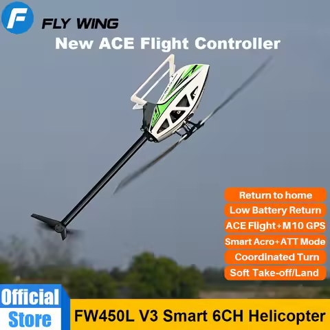 FLYWING FW450 V3 RC helicopter ACE Flight Controller FW450L V3 Smart Acro FBL Gyro Helicopter Brushl