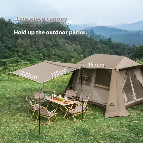 Naturehike Village 6.0 Camping One-touch Tent Fast Open Large Space 150D Black Coated UPF11000+ Auto