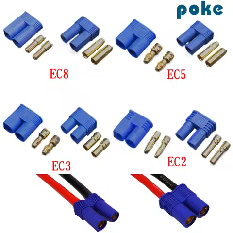 EC2 EC3 EC5 EC8 Battery Connector Set Male Female Gold Plated Banana Plug for RC Parts Airplane Airc