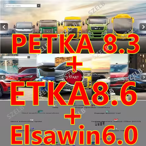 ETKA8.6 and PETKA 8.3 +Elsawin 6.0 Car Repair Group Vehicles Electronic Parts Catalog for A-di for V