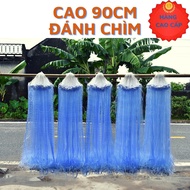 [Hàng cao cấp] Lưới đánh cá ba màn cước Thái xanh ô mắt then 1.5 then2 then 2.5  cao 90cmdài 100m đá