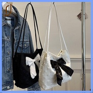 NICOLEY Korean Style Shoulder Bags Bow Handbag Shopping Bag Large Capacity Casual Tote Bags Creativity Reusable Cute Crossbody Bags