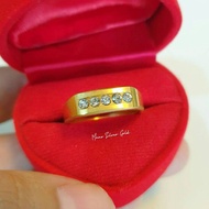 แหวนพลอยขาว  Stainless steel งานสแตนเลส แหวนเคลือบทอง ไม่ลอกไม่ดำ แหวนพลอย แหวนพลอยขาว
