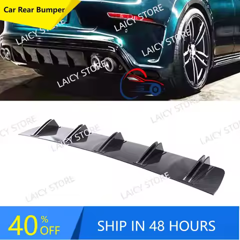 LAICY For P0rsche Panamera 2010-2023 Car Rear Diffuser Shark Fins Bumper Splitter Chin Spoiler Lip B