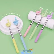KAREN Teaching Pointer, Finger Design Stainless Steel Finger Reading Sticks, Professional Telescopic