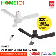 KDK DC Motor Ceiling Fan 120cm w/LED Light U48FP
