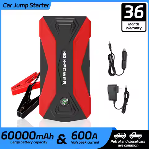 60000mAh Car Jump Starter 600A Starting Device Portable Power Bank Battery Starter Launcher For Car 
