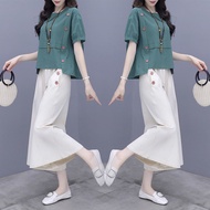 套裝女 summer two piece set women casual suit Women Loose 2 piece set bilik tidur women Korean suit + p