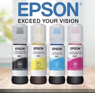 หมึกเติมแท้ EPSON เอปสัน 003 Set ใช้กับ 4 สี 4 ขวด ไม่มีกล่อง no box for L1110 L1210 L3100 L3101 L3106 L3110 L3150 L3250 L3116 L3156 L5190 L5196 L3210 L3216 L3256