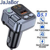 【Upgrade Your Style】 Jajabor Modualator Car Mp3 Player Aux Audio Usb Type C Pd 30w Car Charger Handsfree Bluetooth Car Kit