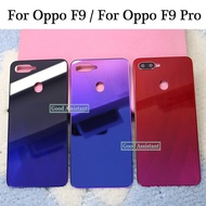 Purple/Red/Blue/Black 6.3 inch For Oppo F9 / Oppo F9 Pro Back Battery Cover Door Housing case Rear Glass parts