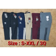 S/6XL, Seluar Futsal 3 Suku A1) / Tracksuit 3 Quarter / Men 3 Quarter Pants / Seluar 3 Suku Lelaki A
