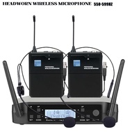 ชุดหูฟังไร้สายไมโครโฟนสายคล้องคอ GLXD4 แบบมืออาชีพ uhf คลิปไมโครโฟน bodypack ปรับความถี่ได้50เมตรสำห