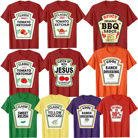 Classic Mayo Mustard Ketchup Costume Matching Couples Groups Halloween T-Shirt Gift Heinz-Tomato-Ket