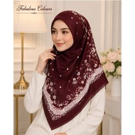 [Part FK] Tudung Bawal Fabulous Colours Cotton Premium Printed Bidang 45 Laser Cut - Square Hijab Bw