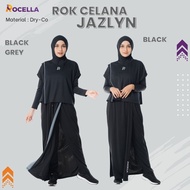 Rok Celana Olahraga Jazlyn Rocella - Rok Celana Senam Olahraga Wanita Muslim - Rok Celana Sepeda Perempuan Muslimah Panjang Hitam