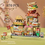 Street Scene Store Building Blocks Toy, Street Scene Model Mini Architecture Set, Food Theme Collect
