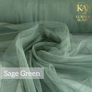 Soft Tulle Tile Halus Polos Jatuh Meteran warna Sage Green Bahan Dress Gamis Dekorasi Rok Tutu Premi