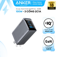 Củ sạc nhanh Anker GaNPrime 100W - 3 cổng 2C1A sạc 3 thiết bị cùng lúc - hỗ trợ PD/PPS 2.0 - A2688