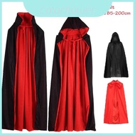 Halloween Cloak Vampire Hooded Cape For Adult And Kids Reversible Black And Red Costume Cosplay