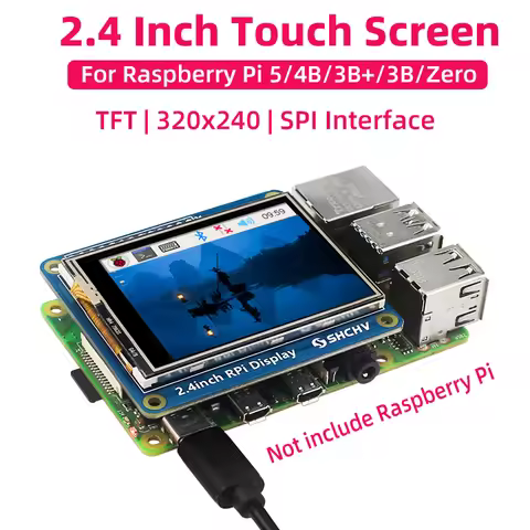 SHCHV 2.4 Inch Touch Screen for Raspberry Pi Zero 2 W 320x240 SPI Interface TFT Display for Pi 5 4B 