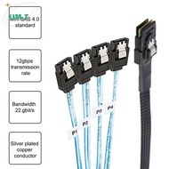 UM.T SAS SATA Cable Mini-SAS SFF-8087 To 4 SATA Cable Mini SAS 4i SFF8087 36P To 4 SATA 7P Cable 12G